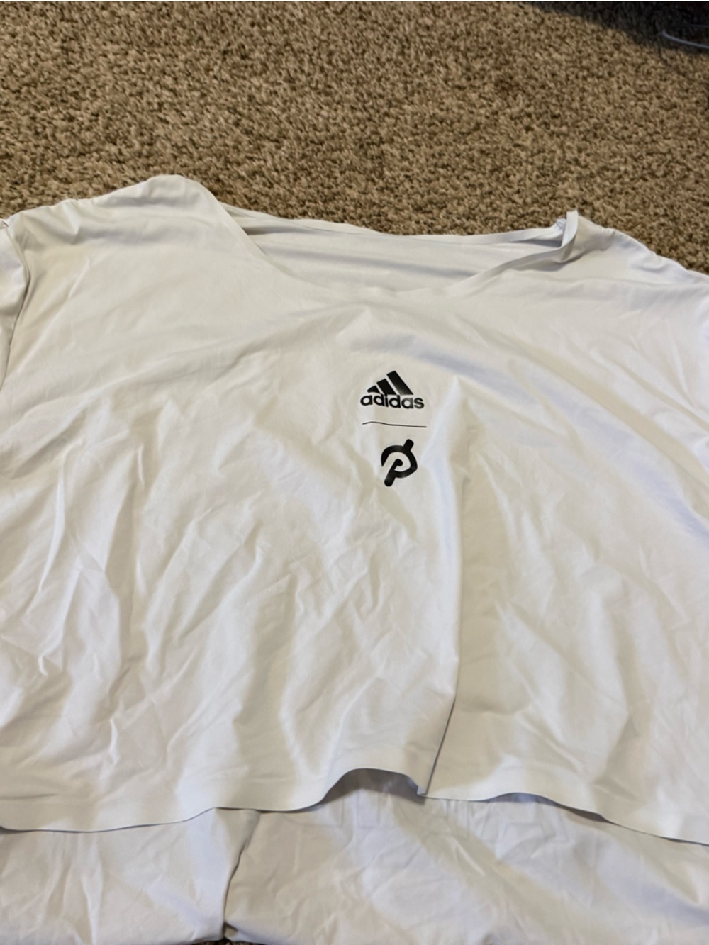adidas White Short Sleeve Tee with Center Logos